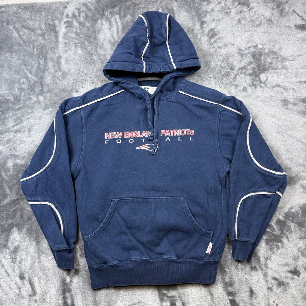 Russell Athletic Hoodie Mens Small Navy New England Patriots Team Issue Pullover